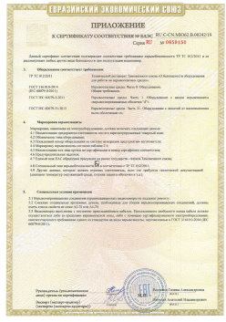 12.03.2015 Пыть-Ях - ЗАО СиБиСи(Япония) г.Москва. Приложение к сертификату Видеокамеры для систем охранного видеонаблюдения т.м.GANZ. ТР ТС 020/2011